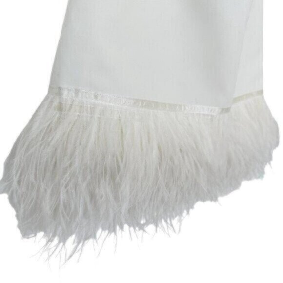 Bronx and Banco Lola Feather White Ivory Bridal Strapless Mini Dress Size S - Picture 6 of 15